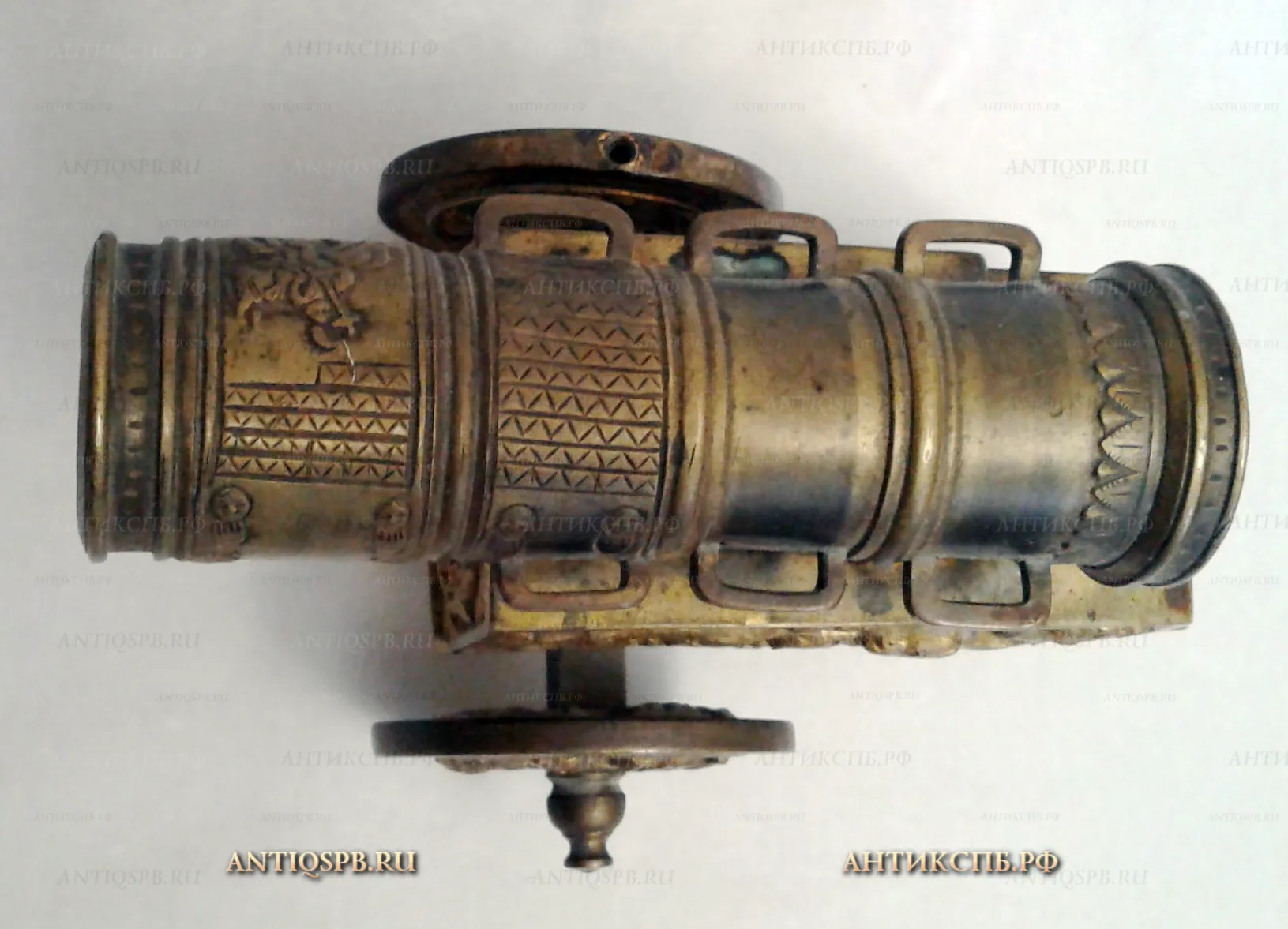 Настольное пресс-папье "Царь-пушка"  бронзовая антикварная. Россия. Нач. ХХ века. №21790